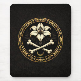 Crest Mouse Pad | Dark Academia Lily & Bones マウスパッド