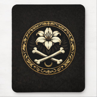 Crest Mouse Pad | Dark Academia Lily & Bones マウスパッド