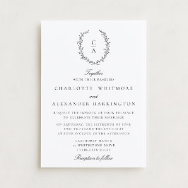 Crest,  Old Money Aesthetic, transparent backgroud 招待状