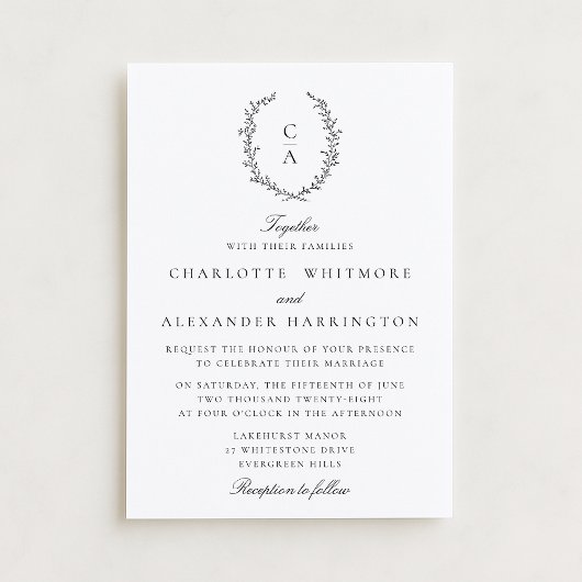 Crest,  Old Money Aesthetic, transparent backgroud 招待状