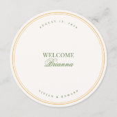 Crest Palm Tree Monogram Custom Guest Name Wedding メニュー (裏面)