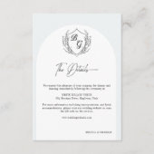 Crest Wedding Monogram black & white details エンクロージャーカード (正面)