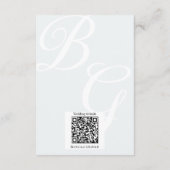 Crest Wedding Monogram black & white details エンクロージャーカード (裏面)