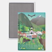 Crested Butte、コロラド州冷蔵庫磁石 マグネット (正面/裏面)