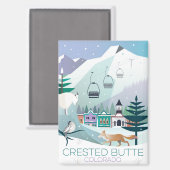 Crested Butte、コロラド州冷蔵庫磁石 マグネット (正面/裏面)