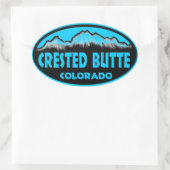 Crested Butte Colorado青い楕円形のシール 楕円形シール (バッグ)