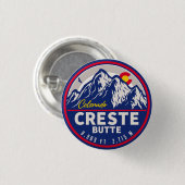 Crested Butte Colorado – キャンピングハイキングお土産 缶バッジ (正面&裏面)