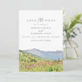 Crested Butte Colorado Skyline Save the Date 招待状 (スタンド正面)