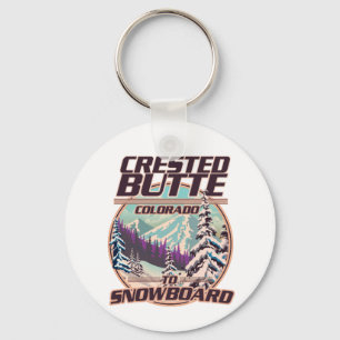 Crested Butte Colorado Snowboardingロゴ キーホルダー