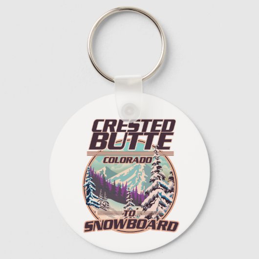Crested Butte Colorado Snowboardingロゴ キーホルダー (正面)
