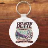 Crested Butte Colorado Snowboardingロゴ キーホルダー (正面)