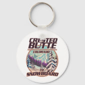 Crested Butte Colorado Snowboardingロゴ キーホルダー (裏面)