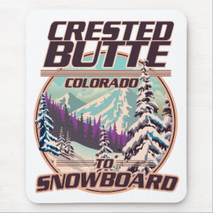Crested Butte Colorado Snowboardingロゴ マウスパッド