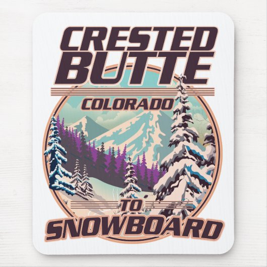 Crested Butte Colorado Snowboardingロゴ マウスパッド (正面)