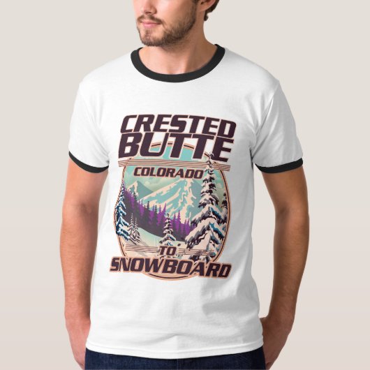 Crested Butte Colorado Snowboardingロゴ Tシャツ (正面)