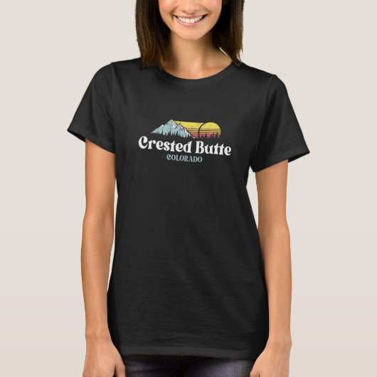 Crested Butte Mountain COLORADO Ski Snowboard Hiki Tシャツ (正面)