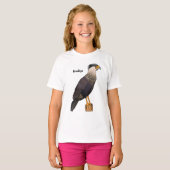 Crested caracara bird cartoon illustration  tシャツ (正面フル)