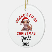 Crested Gecko First Christmas 2025 セラミックオーナメント (左)