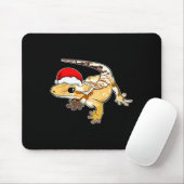 Crested Gecko Santa Hat Christmas Pajama Lizard Re マウスパッド (マウス)