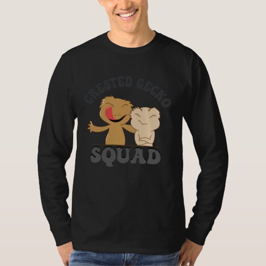 Crested Gecko Squad Wildlife Nature Lizard Tシャツ (正面)