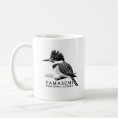 Crested Kingfisher Black & White コーヒーマグカップ (左)