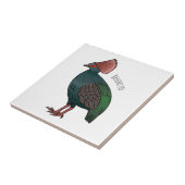 Crested partridge bird cartoon illustration  タイル (側面)