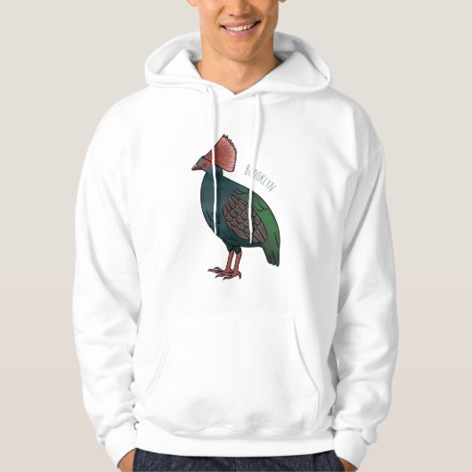 Crested partridge bird cartoon illustration パーカ (正面)