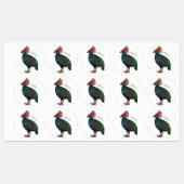 Crested partridge bird cartoon illustration ラベル (シート)