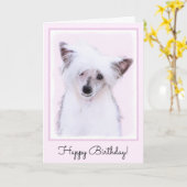 Crested Powderpuff中国のの絵画一覧 – Dog Art カード (黄色い花)