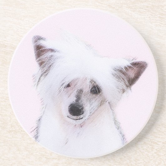 Crested Powderpuff中国のの絵画一覧 – Dog Art コースター (正面)