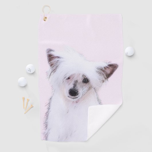 Crested Powderpuff中国のの絵画一覧 – Dog Art ゴルフタオル (インサイチュ)