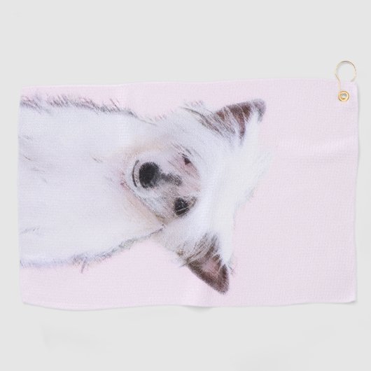 Crested Powderpuff中国のの絵画一覧 – Dog Art ゴルフタオル (横)
