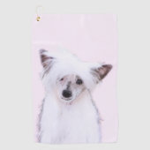 Crested Powderpuff中国のの絵画一覧 – Dog Art ゴルフタオル (正面)