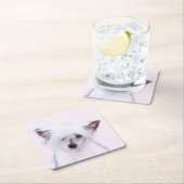 Crested Powderpuff中国のの絵画一覧 – Dog Art スクエアペーパーコースター (インサイチュ)