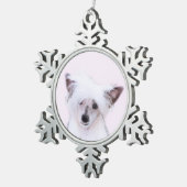 Crested Powderpuff中国のの絵画一覧 – Dog Art スノーフレークピューターオーナメント (右)