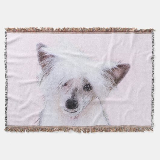 Crested Powderpuff中国のの絵画一覧 – Dog Art スローブランケット (正面)