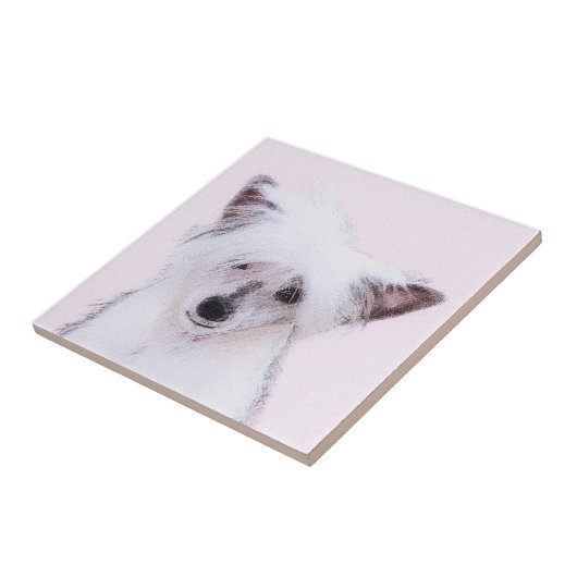 Crested Powderpuff中国のの絵画一覧 – Dog Art タイル (側面)