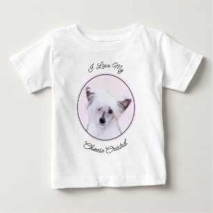 Crested Powderpuff中国のの絵画一覧 – Dog Art ベビーTシャツ