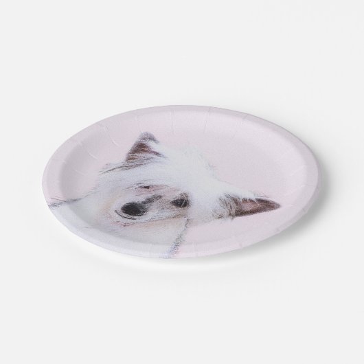 Crested Powderpuff中国のの絵画一覧 – Dog Art ペーパープレート (アングル)