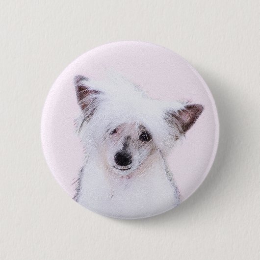 Crested Powderpuff中国のの絵画一覧 – Dog Art 缶バッジ (正面)