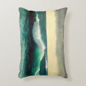 Cresting Wave Seascape Painting, Turbulent Seas アクセントクッション (正面(垂直))