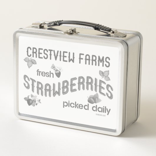 CRESTVIEW FARMS新鮮なイチゴ メタルランチボックス (正面)