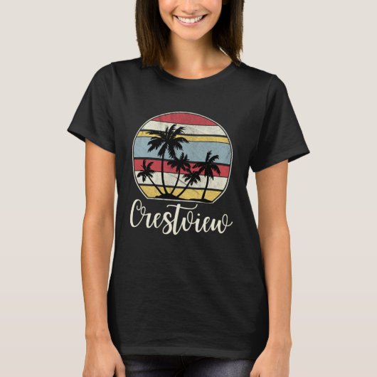 Crestview Florida Beach Vacation Trip Tropical Ret Tシャツ (正面)