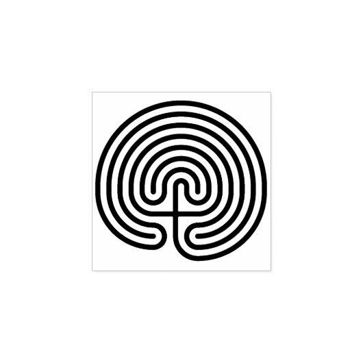 Cretan Labyrinth Stamp, Maze Stamp, Greek Mytholog ラバースタンプ (インプリント)