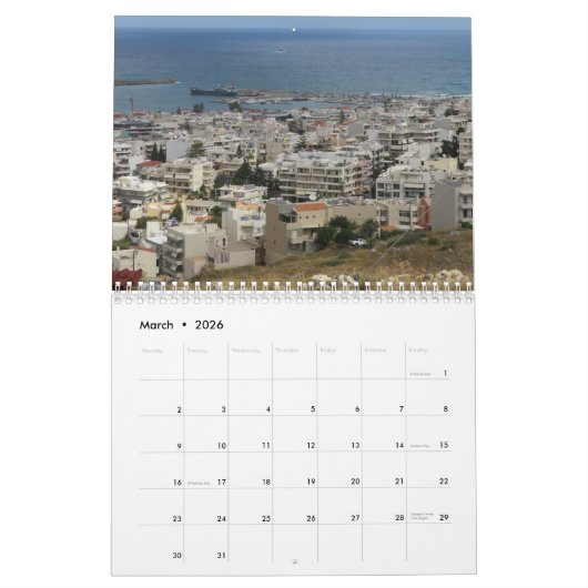 Crete 2026 Calendar カレンダー (3月 2026)