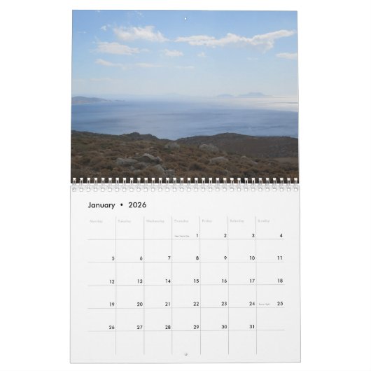 Crete 2026 Calendar カレンダー (1月 2026)