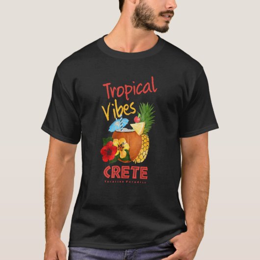 Crete Tropical Vibes Tourist Vacation Tシャツ (正面)