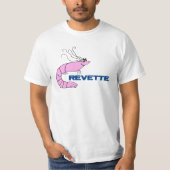 Crevetteのフランスのでかわいいエビの漫画 Tシャツ (正面)