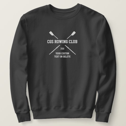 Crew パーソナライズされた Roing Logo Oars Team Name Year スウェットシャツ (デザイン正面)