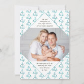 Crew 2フォトティール(緑がかった色)航海のいかり誕生 案内状 (裏面)